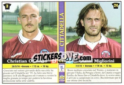 Sticker Christian Ottofaro / Gianni Migliorini / Marco Scarpa / Alessandro De Poli - Calcio 2000-2001 - Mundicromo
