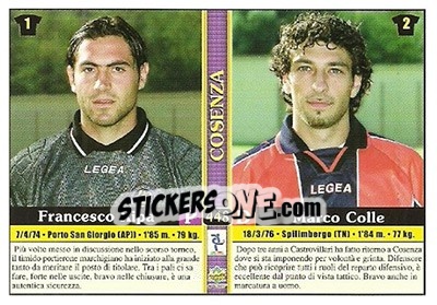 Sticker Francesco Ripa / Marco Colle / Pasquale Apa / Carlos Dario Aurellio - Calcio 2000-2001 n. 448 - Mundicromo