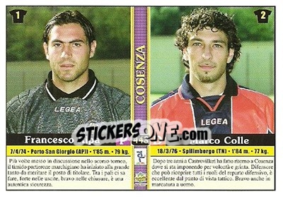 Figurina Francesco Ripa / Marco Colle / Pasquale Apa / Carlos Dario Aurellio - Calcio 2000-2001 - Mundicromo