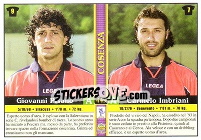 Sticker Giovanni Pisano / Carmelo Imbriani / Fabio Di Sole / Stefano De Angelis - Calcio 2000-2001 n. 449 - Mundicromo