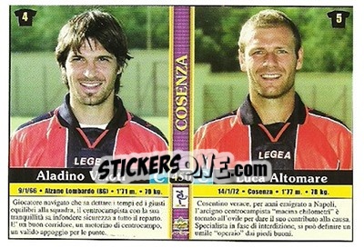 Cromo Vincenzo Riccio / stefano Gioacchini / aladino Valoti / luca Altomare - Calcio 2000-2001 - Mundicromo