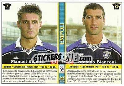 Sticker Flavio Giampieretti / alessandro Pane / manuel Belleri / stefano Bianconi - Calcio 2000-2001 - Mundicromo