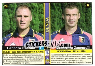 Cromo Gennaro Ruotolo / francesco Zanoncelli / fabrizio Lorieri / marco Malago - Calcio 2000-2001 - Mundicromo