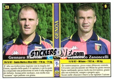 Sticker Gennaro Ruotolo / francesco Zanoncelli / fabrizio Lorieri / marco Malago - Calcio 2000-2001 n. 457 - Mundicromo