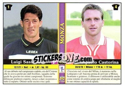 Cromo Colombo Alberto / franco Florio / luigi Sassanelli / giampaolo Castorina - Calcio 2000-2001 - Mundicromo