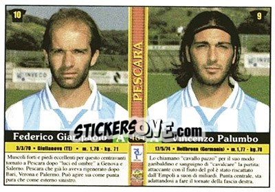 Cromo Federico Giampaolo / vincenzo Palumbo / michele Zanutta / yuri Cannarsa - Calcio 2000-2001 - Mundicromo