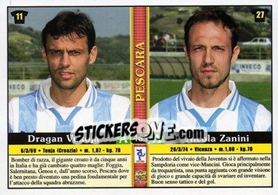 Figurina Dragan Vukoja / Nicola Zanini / Ivan Tisci / Salvatore Sullo - Calcio 2000-2001 - Mundicromo