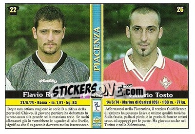 Sticker Flavio Roma / vittorio Tosto / francesco Statuto / sergio Volpi - Calcio 2000-2001 - Mundicromo