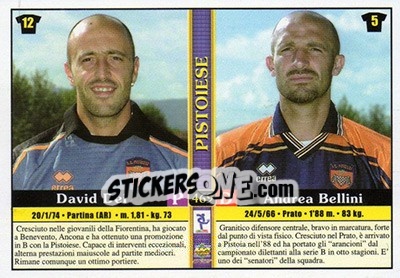 Sticker David Dei / Andrea Bellini / FabrizioFioretti / Gianluca Lillo - Calcio 2000-2001 n. 469 - Mundicromo