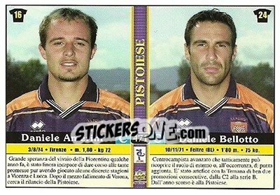 Cromo Alfredo Aglietti / Francesco Baiano / Daniele Amerini / Daniele Bellotto - Calcio 2000-2001 - Mundicromo