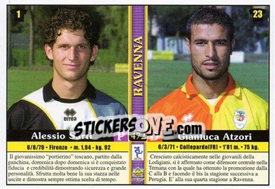 Sticker Alessio Sarti / Gianluca Atzori / Davide Tentoni / Cristiano Scapolo - Calcio 2000-2001 n. 472 - Mundicromo