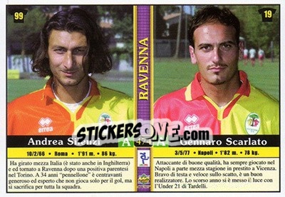 Sticker Francesco Dell'Anno / Emanuele Pellizzaro / Andrea Silenzi / Gennaro Scarlato - Calcio 2000-2001 - Mundicromo