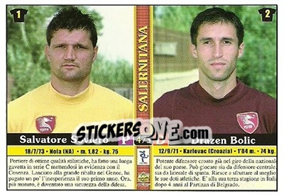 Sticker Domenico Cristiano / Giacomo Tedesco / Salvatore Soviero / Drazen Bolic - Calcio 2000-2001 n. 475 - Mundicromo