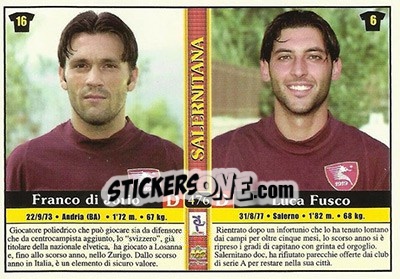 Sticker Franco di Jorio / Luca Fusco / Ighli Vannucchi / David Di Michele - Calcio 2000-2001 - Mundicromo