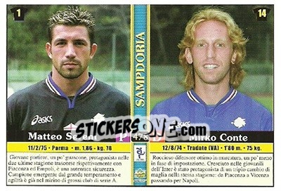 Sticker Simone Vergassola / marco Sanna / matteo Sereni / mirko Conte - Calcio 2000-2001 n. 478 - Mundicromo