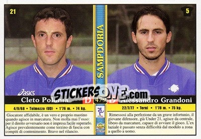 Sticker Cleto Polonia / Alessandro Grandoni / Gaetano Vasari / Davide Dionigi - Calcio 2000-2001 - Mundicromo