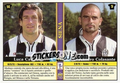 Figurina Alessandro Pagano / Antonio Arcadio / Luca Cavallo / Alessandro Colasante - Calcio 2000-2001 - Mundicromo