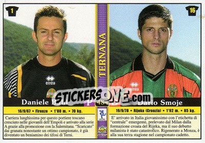 Sticker Carlo Teodorani / Mirco Benin / Daniele Balli / Dario Smoje - Calcio 2000-2001 - Mundicromo