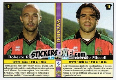 Sticker Roberto Romualdi / Fabrizio Miccoli / Gianluca Grava / Cristian Servidei - Calcio 2000-2001 n. 485 - Mundicromo