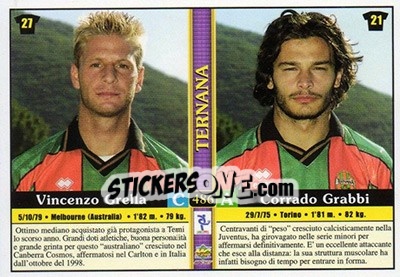 Sticker Vincenzo Grella / corrado Grabbi / roberto Ripa / fabrizio Fabris - Calcio 2000-2001 n. 486 - Mundicromo