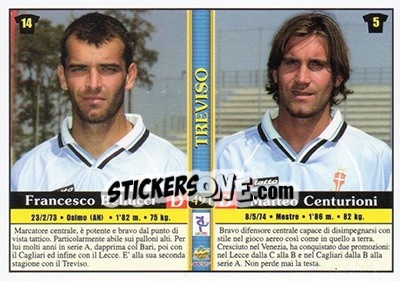 Sticker Fausto Pizzi / Massimiliano Fanesi / Francesco Bellucci / Matteo Centurioni - Calcio 2000-2001 - Mundicromo