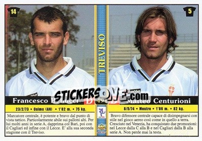 Sticker Fausto Pizzi / Massimiliano Fanesi / Francesco Bellucci / Matteo Centurioni - Calcio 2000-2001 n. 491 - Mundicromo