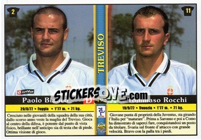 Sticker Diego Bortoluzzi / Giovanni Bosi / Paolo Bianco / Tommaso Rocchi - Calcio 2000-2001 n. 492 - Mundicromo
