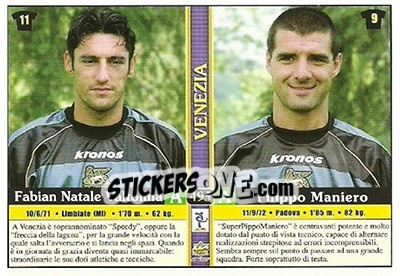 Sticker Paolo Foglio / antonio Marasco / fabian Natale Valtolina / filippo Maniero - Calcio 2000-2001 n. 495 - Mundicromo