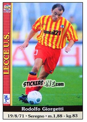 Sticker Rodolfo Giorgetti - Calcio 2000-2001 n. 508 - Mundicromo