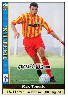 Sticker Max Tonetto - Calcio 2000-2001 - Mundicromo