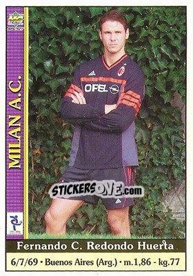 Sticker Fernando C. Redondo Huerta - Calcio 2000-2001 n. 511 - Mundicromo