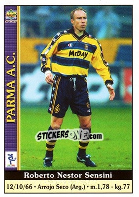 Sticker Roberto Nestor Sensini - Calcio 2000-2001 n. 518 - Mundicromo