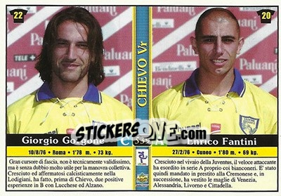 Cromo Giorgio Frezzolini / Moreno Longo / Giorgio Gorgone / Enrico Fantini - Calcio 2000-2001 - Mundicromo