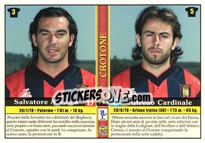 Sticker Salvatore Aronica / Alfredo Cardinale / Domenico Giampa / Marco Pecorari - Calcio 2000-2001 n. 543 - Mundicromo