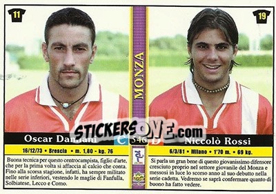 Sticker Davide Belotti / Alberto Comazzi / Oscar Damiani / Niccolo Rossi - Calcio 2000-2001 - Mundicromo