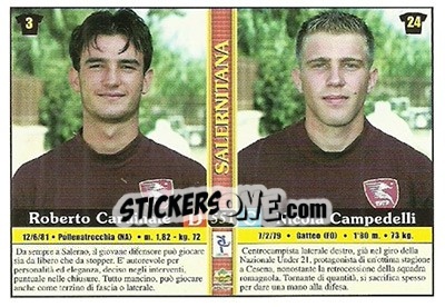 Cromo Roberto Cardinale / Nicola Campedelli - Calcio 2000-2001 - Mundicromo