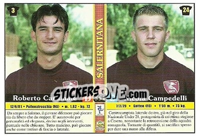 Sticker Roberto Cardinale / Nicola Campedelli - Calcio 2000-2001 n. 551 - Mundicromo