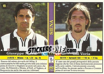 Sticker Paolo Mancini / damiano Cesari / giuseppe Misso / gill Voria - Calcio 2000-2001 - Mundicromo