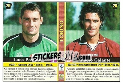 Sticker Lica Pastine / fabio Galante / giorgio Venturin / andre Luciano Pinga - Calcio 2000-2001 - Mundicromo