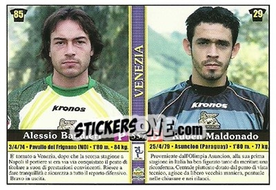 Sticker Alessio Bandieri / ruben Maldonado / fabio Bazzani / mauro Bianchi - Calcio 2000-2001 n. 557 - Mundicromo