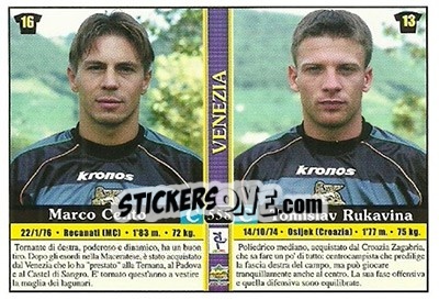 Sticker Marco Cento / Tomislav Rukavina / Runar Berg / Ivone De Franceschi - Calcio 2000-2001 - Mundicromo