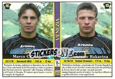 Sticker Marco Cento / Tomislav Rukavina / Runar Berg / Ivone De Franceschi - Calcio 2000-2001 n. 558 - Mundicromo