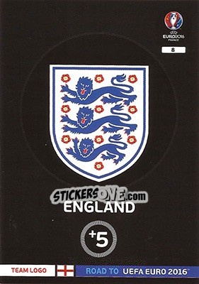 Sticker England - Road to UEFA EURO 2016. Adrenalyn XL n. 8 - Panini