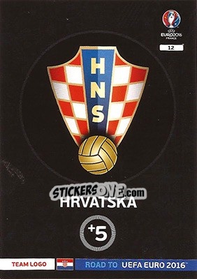 Sticker Hrvatska - Road to UEFA EURO 2016. Adrenalyn XL n. 12 - Panini