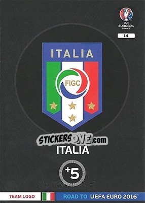 Figurina Italia - Road to UEFA EURO 2016. Adrenalyn XL - Panini