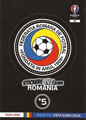 Cromo România - Road to UEFA EURO 2016. Adrenalyn XL n. 19 - Panini