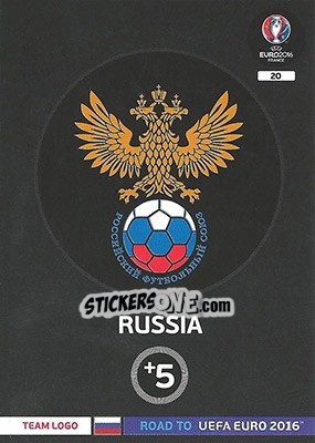 Sticker Russia - Road to UEFA EURO 2016. Adrenalyn XL n. 20 - Panini