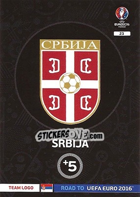 Sticker Srbija - Road to UEFA EURO 2016. Adrenalyn XL n. 23 - Panini