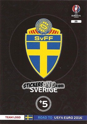 Sticker Sverige - Road to UEFA EURO 2016. Adrenalyn XL n. 25 - Panini