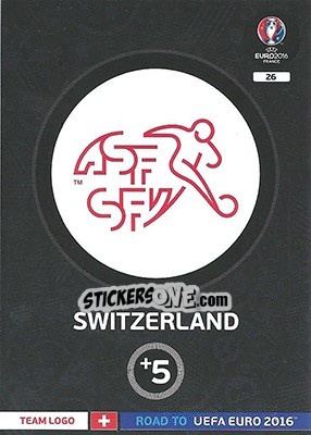 Sticker Switzerland - Road to UEFA EURO 2016. Adrenalyn XL n. 26 - Panini